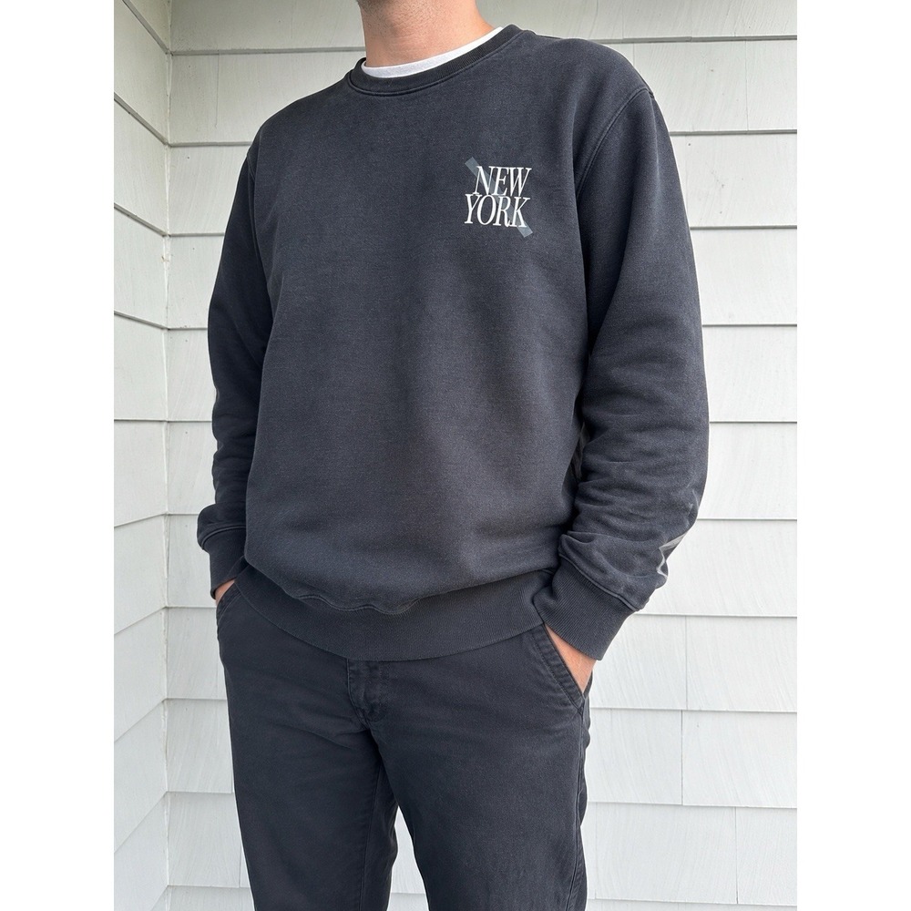 Saturdays NYC New York Slash Crewneck‎ Sweatshirt Mens XL Black Heavyweight